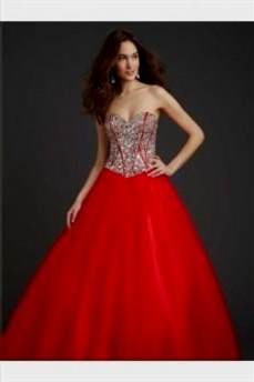 corset prom dress red