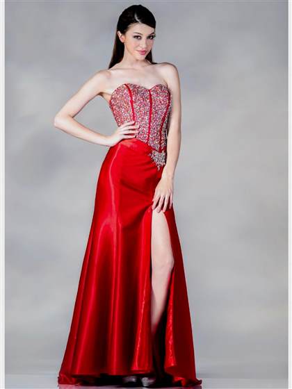 corset prom dress red