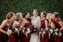 cranberry and gold bridesmaid dresses