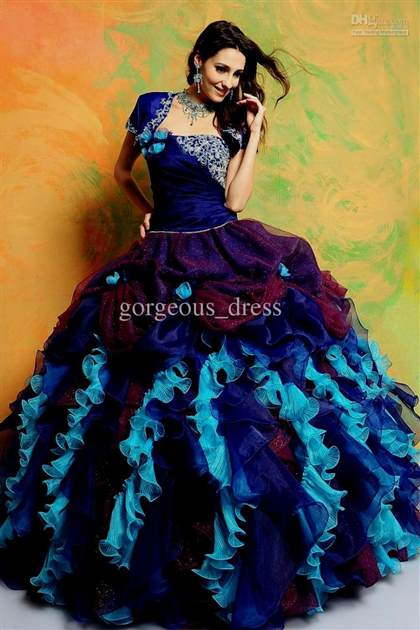 dark purple and blue quinceanera dresses