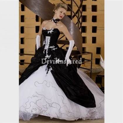 gothic wedding dresses black and white