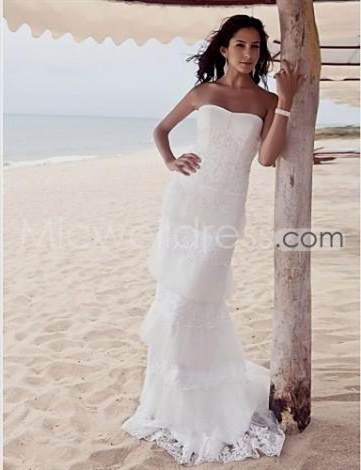 lace strapless beach wedding dresses