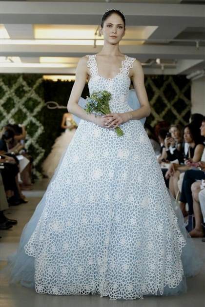 light blue lace wedding dress
