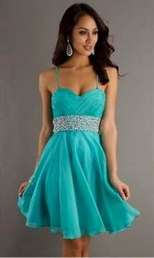 light blue sparkly short prom dress