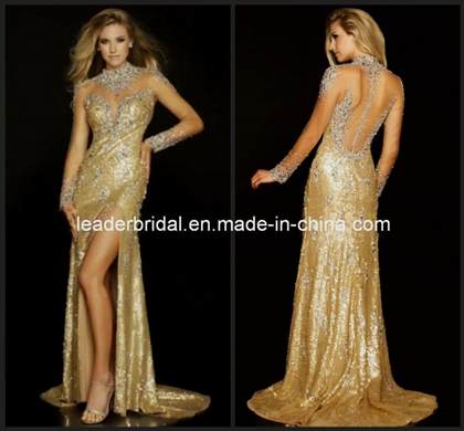long prom dresses gold