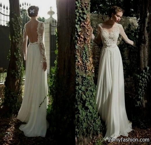 long sleeve wedding dress open back review