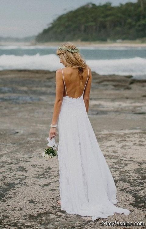 low back beach wedding dress