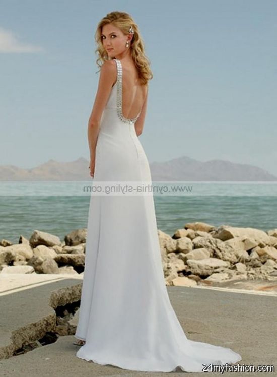 low back beach wedding dress