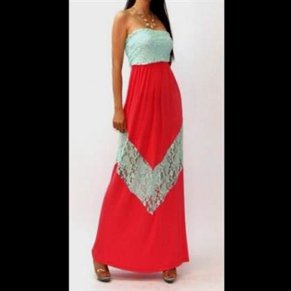 mint and coral maxi dress