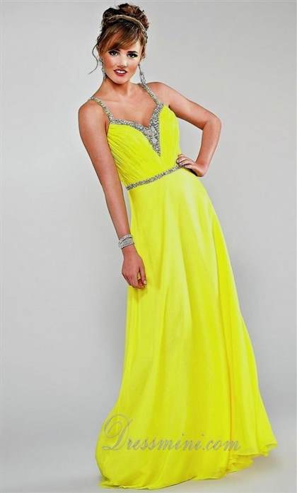 neon yellow homecoming dresses