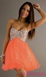 orange short homecoming dress