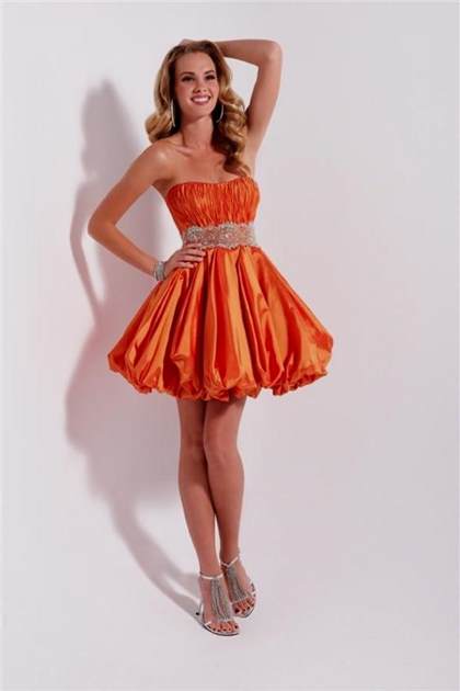 orange short homecoming dress