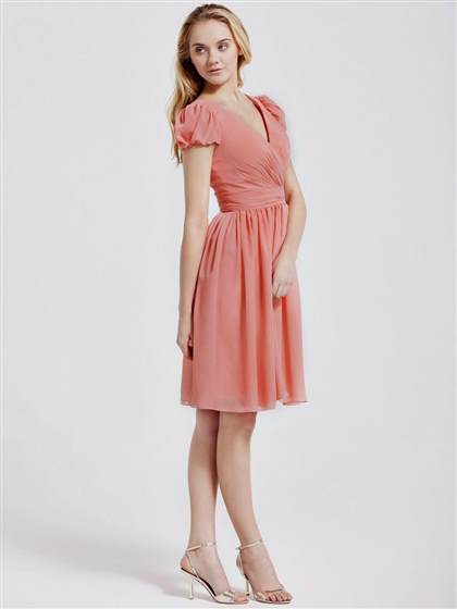 peach dress with sleeves