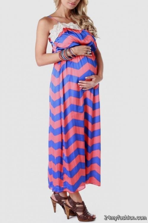 pink and blue maternity dress review