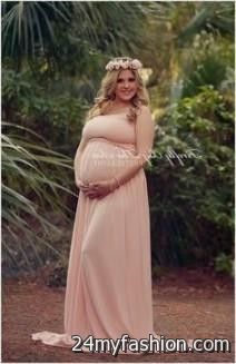 pink and gold maternity dress review