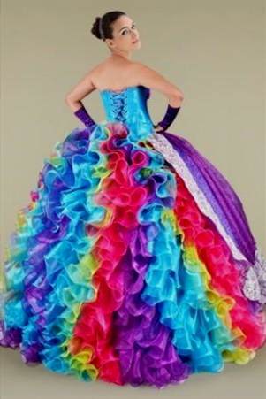 quinceanera dresses rainbow colors