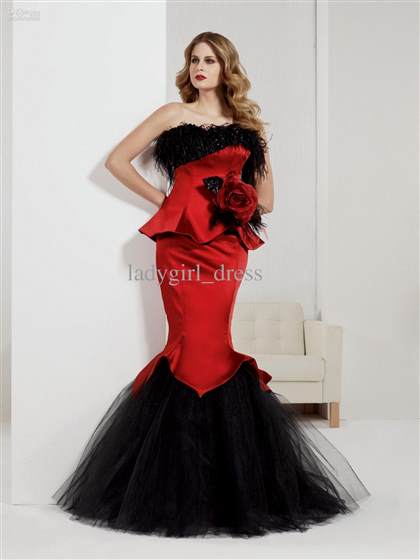 red and black mermaid wedding dresses