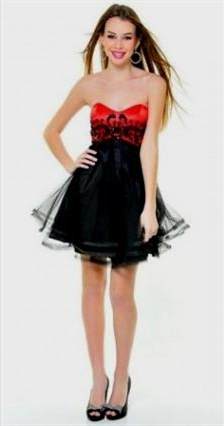 red and black short prom dresses