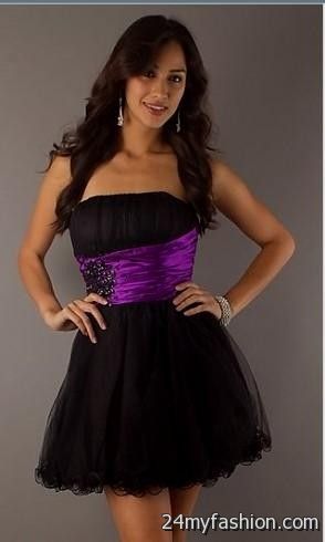 short black and purple prom dresses review