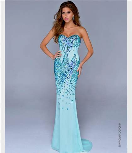 teal mermaid prom dresses