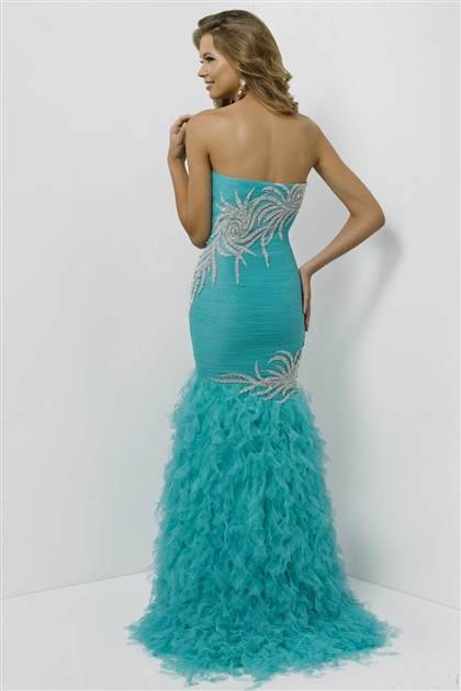 teal mermaid prom dresses