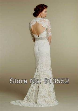 vintage lace wedding dresses with open back