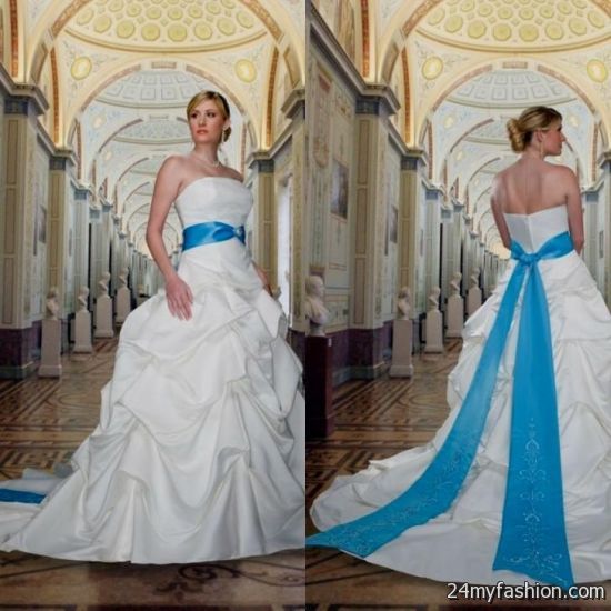 white and baby blue wedding dresses review