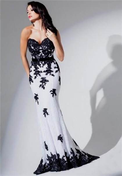 white and black lace prom dresses