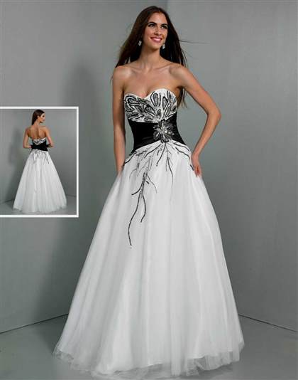 white and black prom dresses