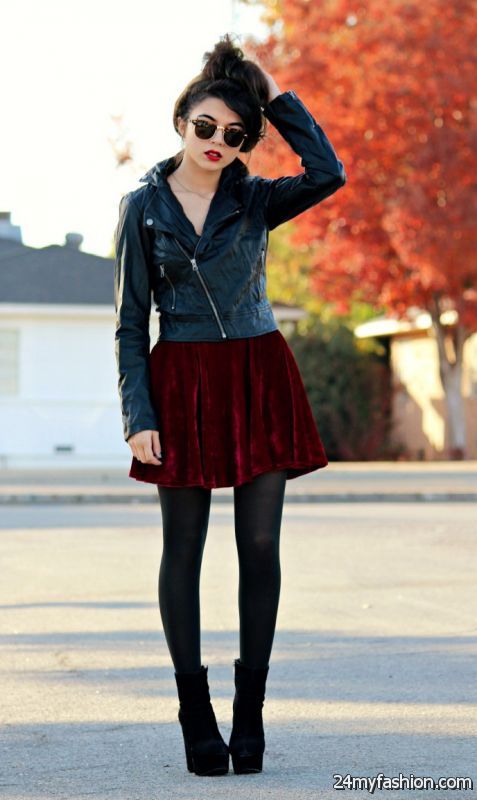 15 Ways To Style Leather Jacket With Skirts 2019-2020