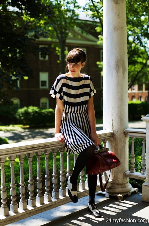 16 Ways To Wear A Striped Dress 2019-2020
