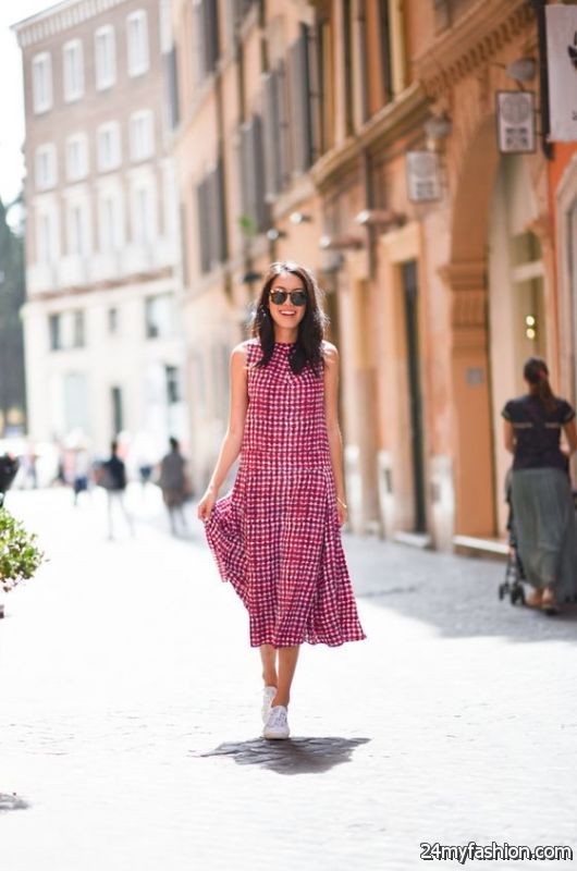 25 Ways To Wear Dresses With Sneakers 2019-2020