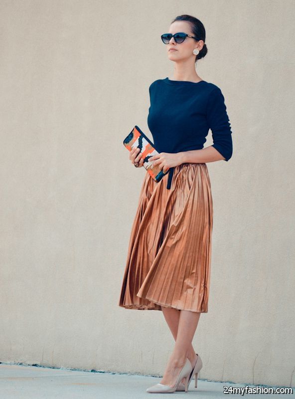 30 Ways To Wear Metallic Skirts 2019-2020
