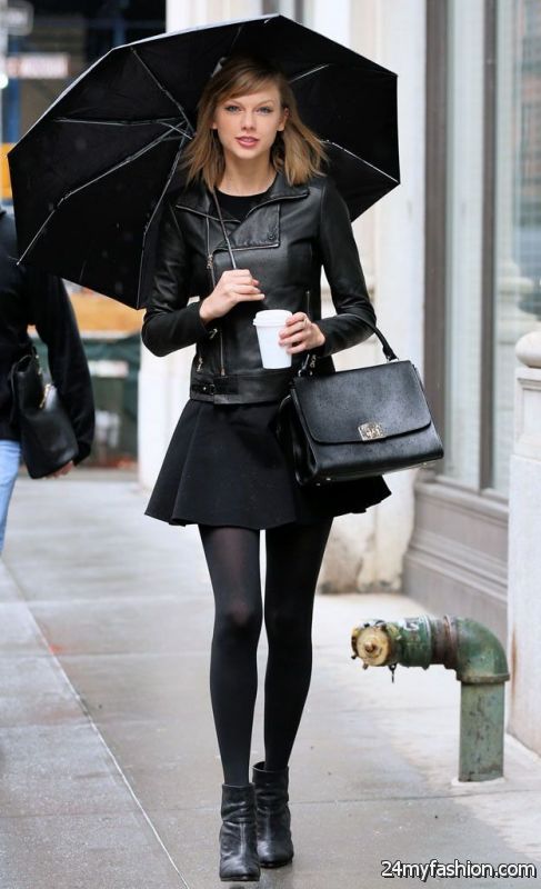All Black Outfits With Leather Jacket 2019-2020