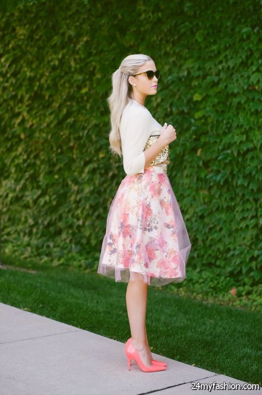 Best Floral Print Skirt Outfits 2019-2020