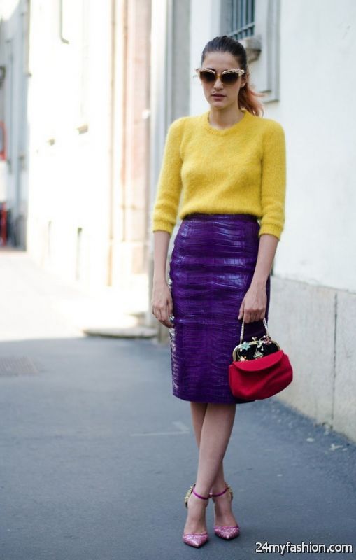 Colored Leather Skirts And How To Wear Them 2019-2020