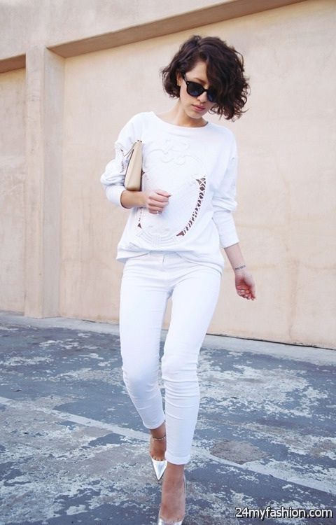 How To Style Pants In All White Outfits 2019-2020