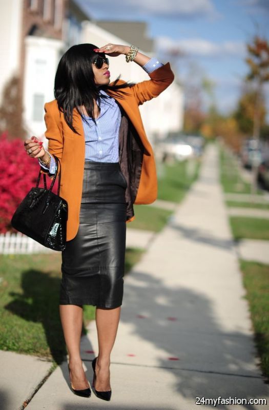How To Wear Black Leather Skirts 2019-2020