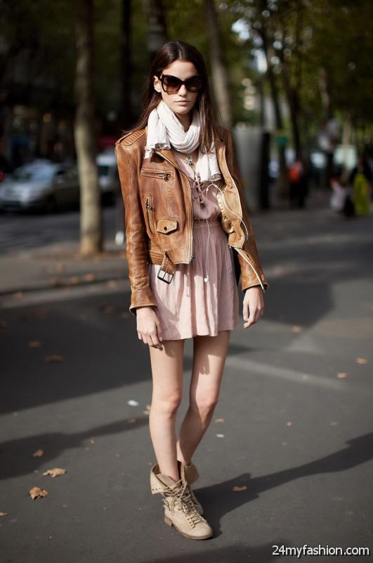 How To Wear Leather Jackets With Dresses 2019-2020