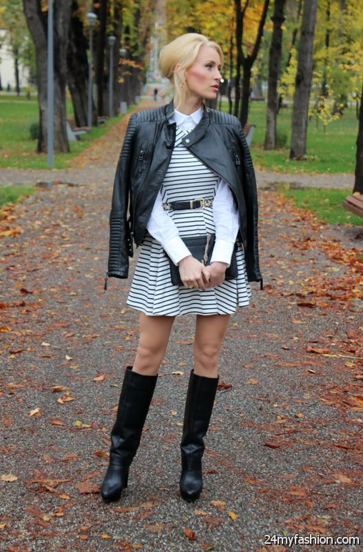 How To Wear Leather Jackets With Dresses 2019-2020