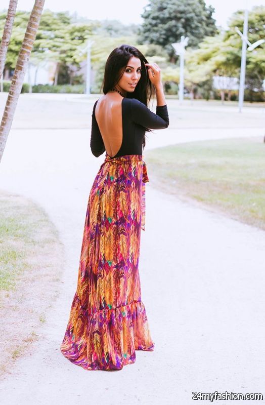 How To Wear Printed Maxi Skirts 2019-2020