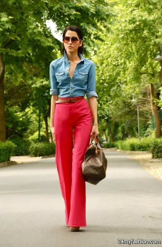 Ladies Red Pants Outfits 2019-2020