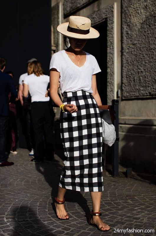 Outfit Ideas With Printed Midi Skirts 2019-2020