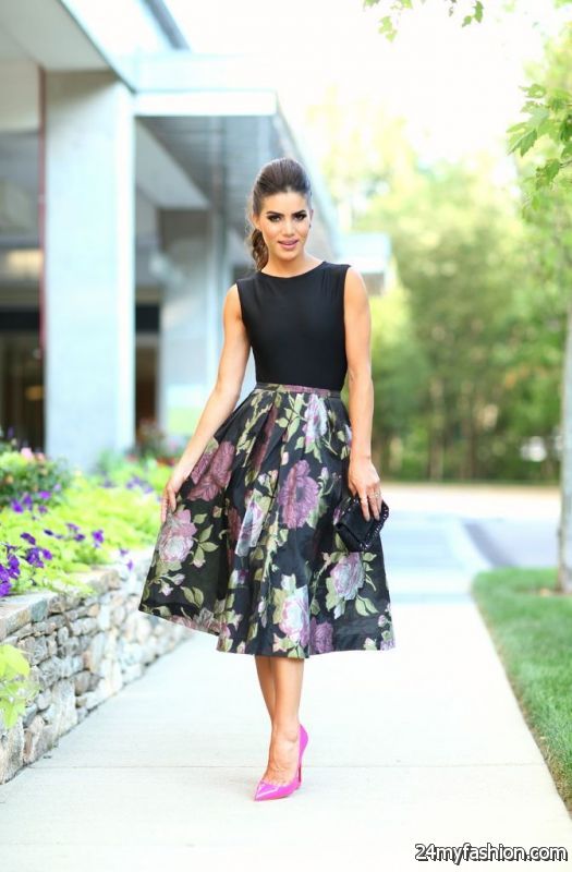 Outfit Ideas With Printed Midi Skirts 2019-2020