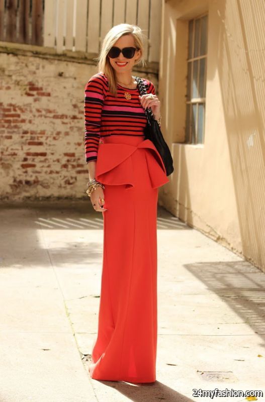 Statement Maxi Skirts Outfits 2019-2020