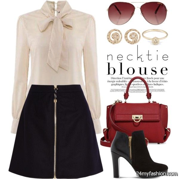 Awesome Ways To Wear Neck Tie Blouses 2020-2021