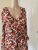 Great Talbots Dress Siz Orange,Brown,off white Floral Faux Wrap Belted 3/4 Sleeve-S 6 2018 2019