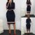 Awesome Women Zip Up V Neck Midi Dress Long Sleeve Ladies Party Bodycon Sheath Dress 2021