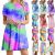Amazing Womens Tie Dye Sleeveless Short Dress Baggy Short Sleeve Summer Beach Sundress 2021