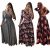 Awesome Women Short Sleeve V-neck Floral Sexy Canonicals Maxi Summer Long Dress Fashion 2021